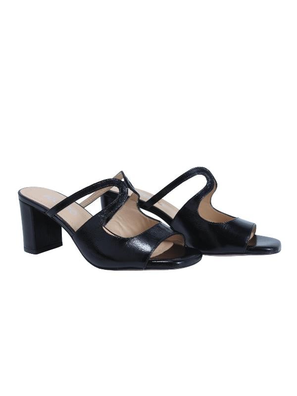 POLETTO  HAKİKİ DERİ SIYAH Terlık Topuklu 4183 219