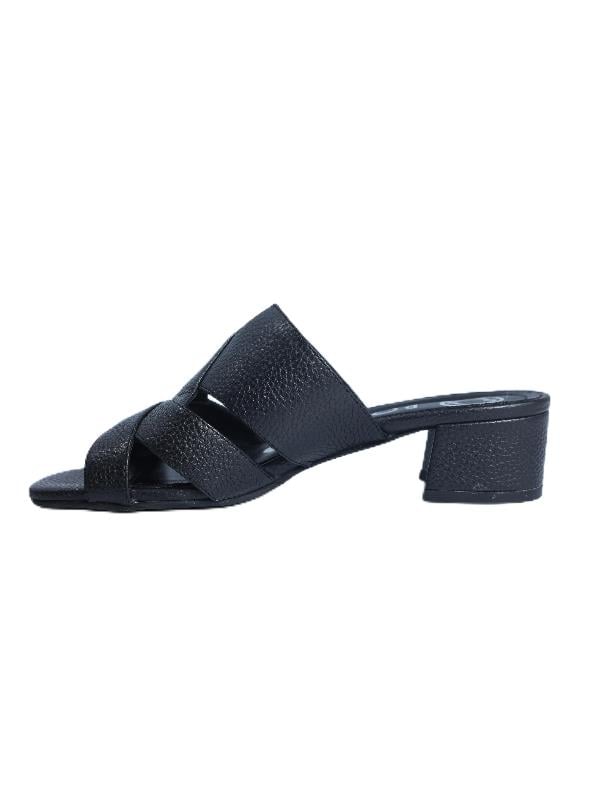 POLETTO  HAKİKİ DERİ SIYAH Terlık Topuklu 544 33