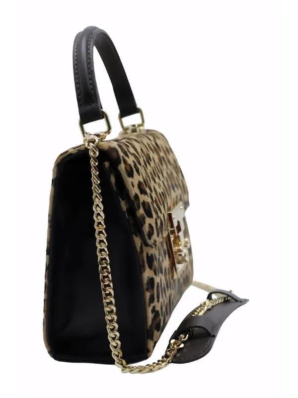 POLETTO  HAKİKİ DERİ TAY LEOPAR-KAHVE Çanta EL Tutmalı CNT 757 V4 TAY