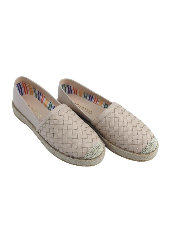 POLETTO  HAKİKİ DERİ /TEKSTİL BEJ-NOHUT Babet Kapalı 2131 01