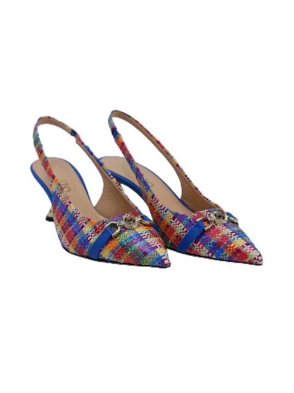 POLETTO  HAKİKİ DERİ /TEKSTİL GOKKUSAGI-MAVI Ayakkabı Stiletto 9841 124 KMS