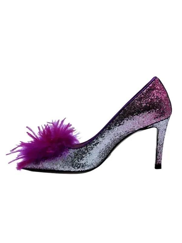 POLETTO  HAKİKİ DERİ /TEKSTİL PEMBE-FUSYA Ayakkabı Gece/Abiye 9839 44