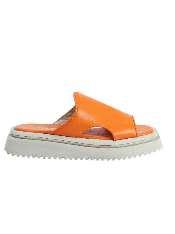 POLETTO  HAKİKİ DERİ TURUNCU Terlık Düz 0197 364