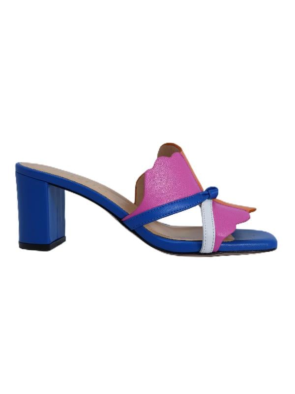 POLETTO  HAKİKİ DERİ TURUNCU-TOZ PEMBE-BEYAZ-MAVI Terlık Topuklu 4183 208 V2