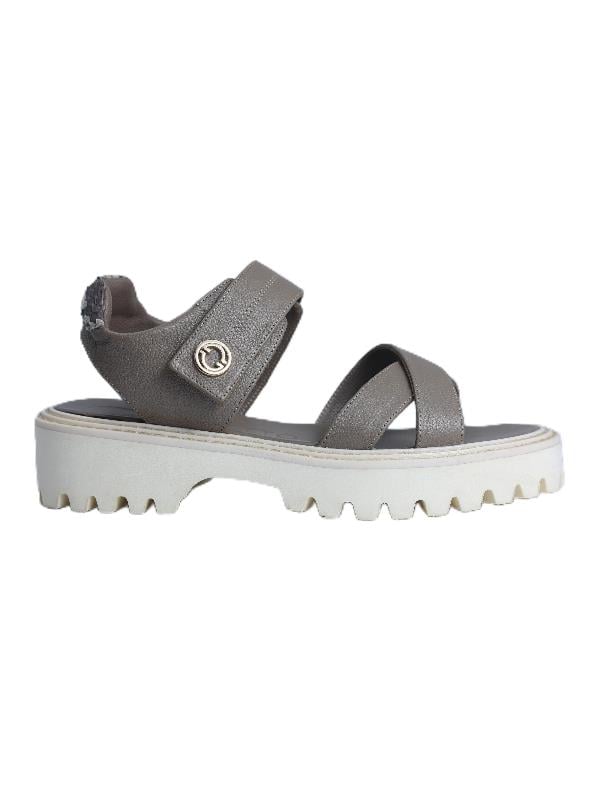 POLETTO  HAKİKİ DERİ VIZON-BEJ KAHVE Sandalet Düz Terlik 0197 337