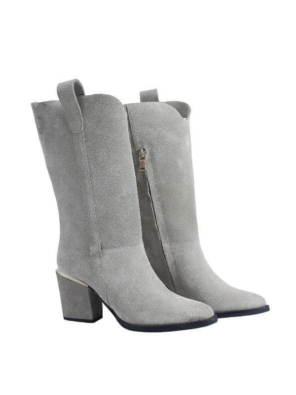 POLETTO  HAKİKİ DERİ VIZON Çizme Topuklu 855 43 V1 S