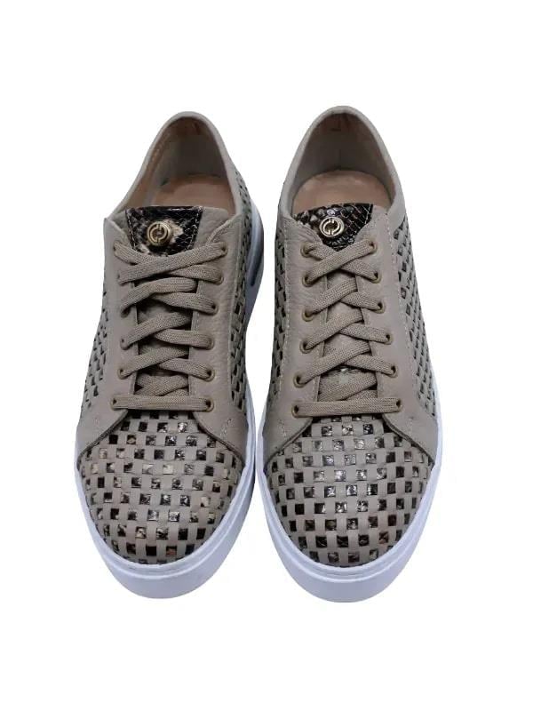 POLETTO  HAKİKİ DERİ VIZON-KAHVE SIYAH Sneaker Düz 1280 05