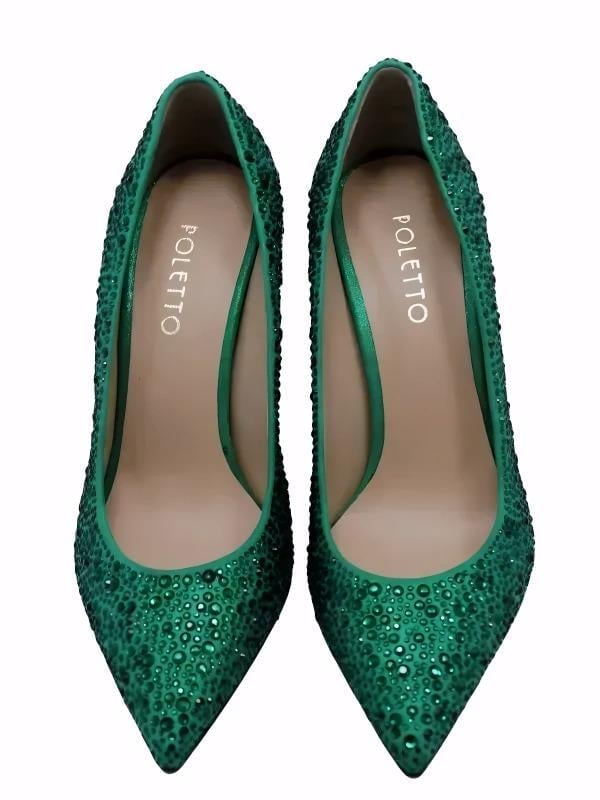 POLETTO  HAKİKİ DERİ YESIL Ayakkabı Gece/Abiye 4924 18