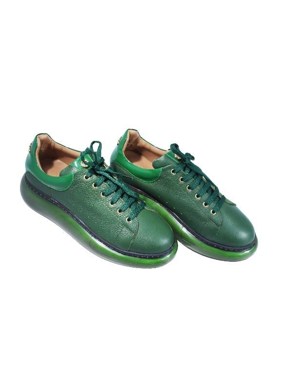 POLETTO  HAKİKİ DERİ YESIL Sneaker Düz 777 01 V2