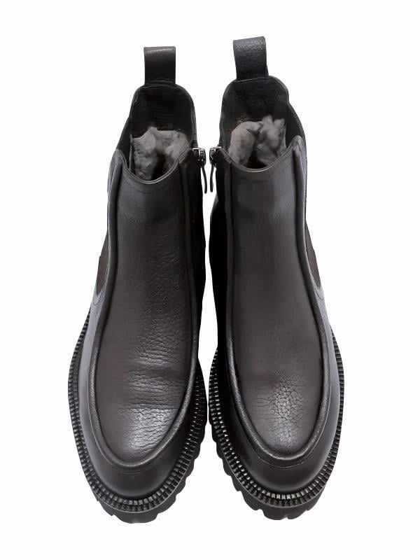 POLETTO  HAKİKİ DERİ/KÜRK ASTAR KAHVE Bot Düz  5780 63 K