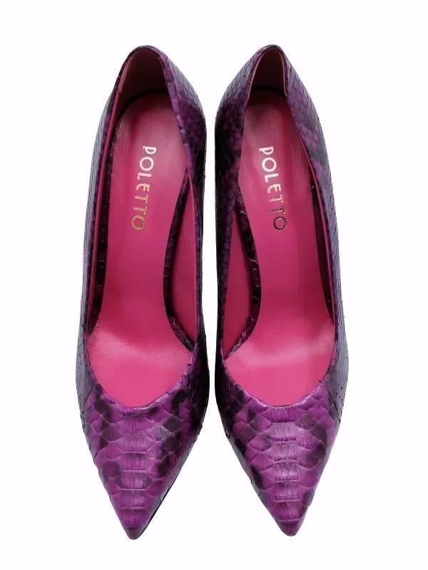 POLETTO  HAKİKİ YILAN DERİ FUSYA Ayakkabı Stiletto 2536 149 YLN