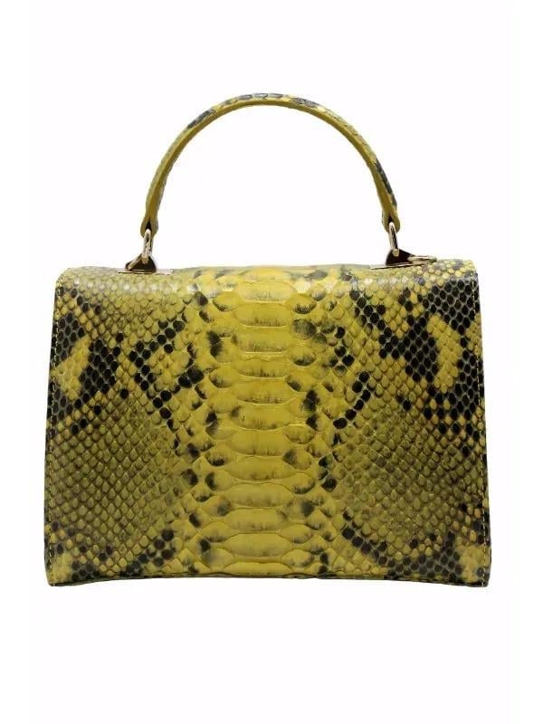 POLETTO  HAKİKİ YILAN DERİ SARI Çanta EL Tutmalı CNT 776 V5 YLN