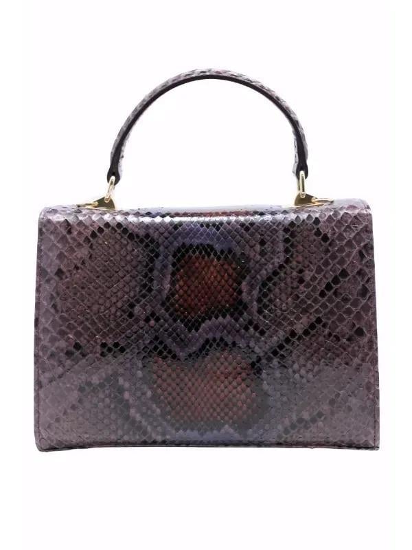 POLETTO  HAKİKİ YILAN/HAKİKİ DERİ KIREMIT-BORDO Çanta EL Tutmalı CNT 814 V2 YLN