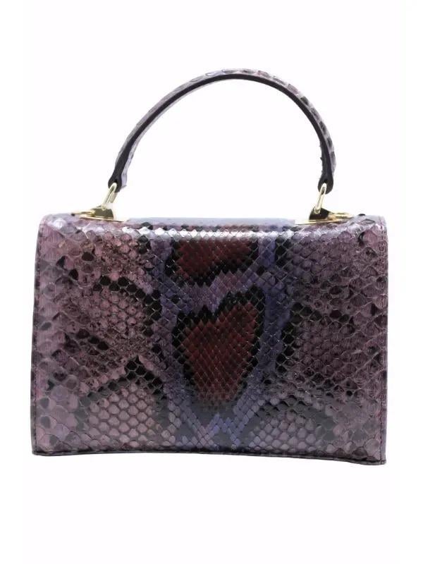 POLETTO  HAKİKİ YILAN/HAKİKİ DERİ KIREMIT-BORDO Çanta EL Tutmalı CNT 820 YLN