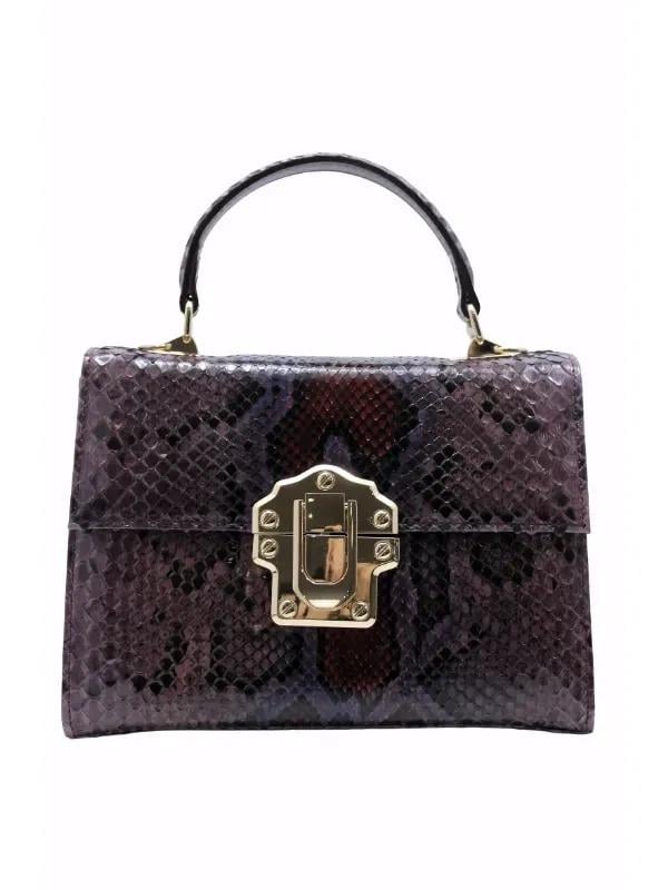 POLETTO  HAKİKİ YILAN/HAKİKİ DERİ KIREMIT-BORDO Çanta EL Tutmalı CNT 814 V2 YLN