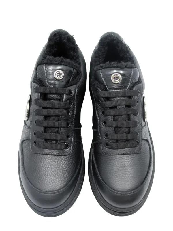 POLETTO  HAKİKİ YILAN/HAKİKİ DERİ SIYAH Sneaker Düz 026 11 YLN P