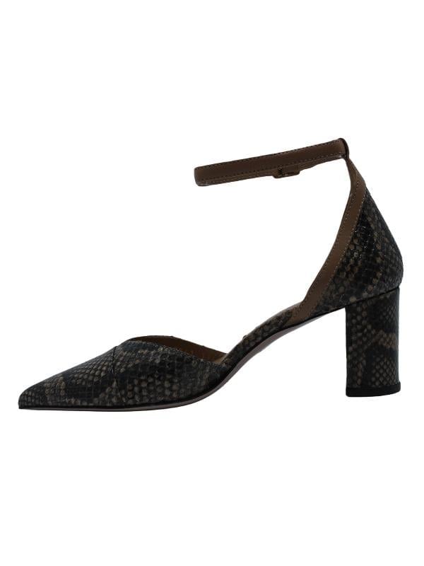 POLETTO  HAKİKİ YILAN/HAKİKİ DERİ VIZON-BISKUVI Ayakkabı Stiletto 9841 114 V1 YLN