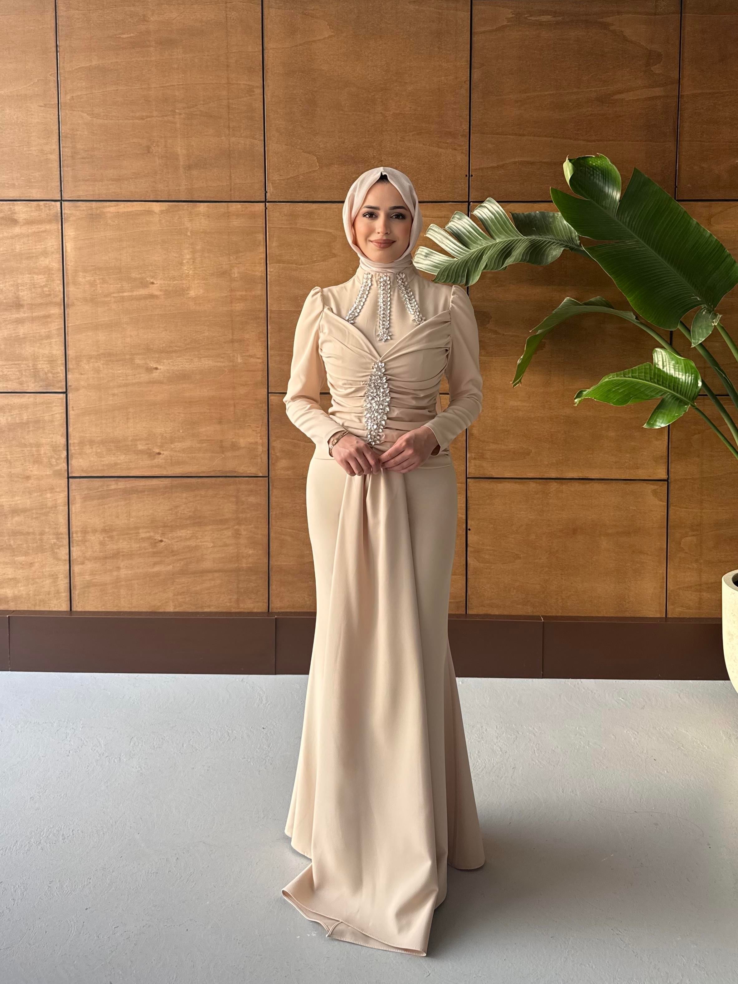 BEYHAN BUTİKDiva Abiye Bej