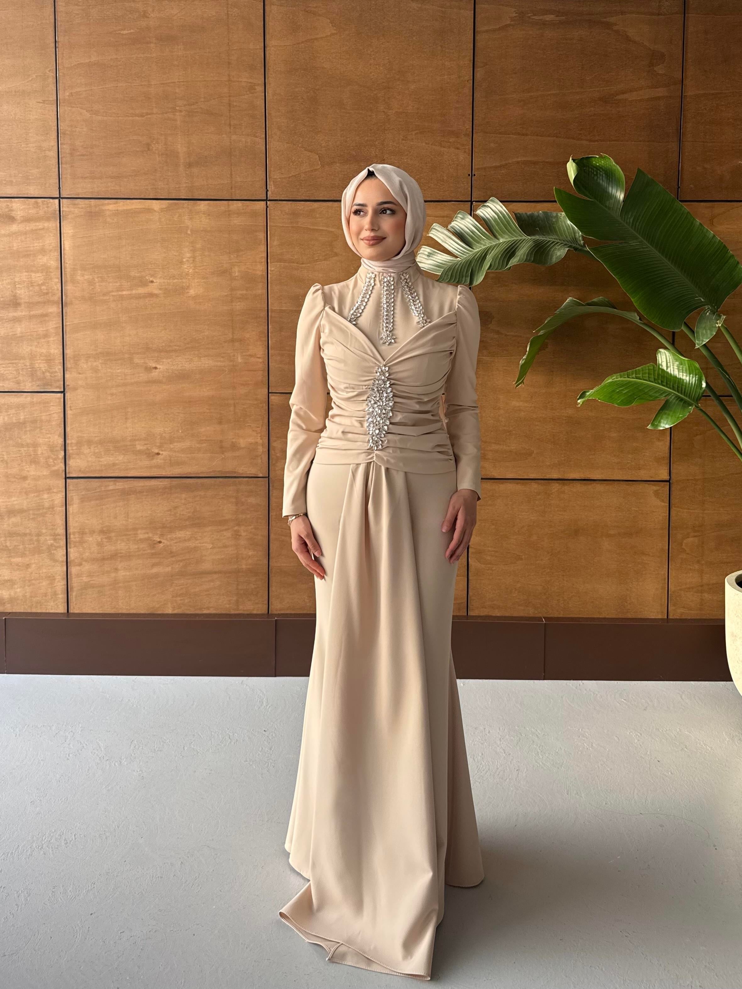 BEYHAN BUTİKDiva Abiye Bej
