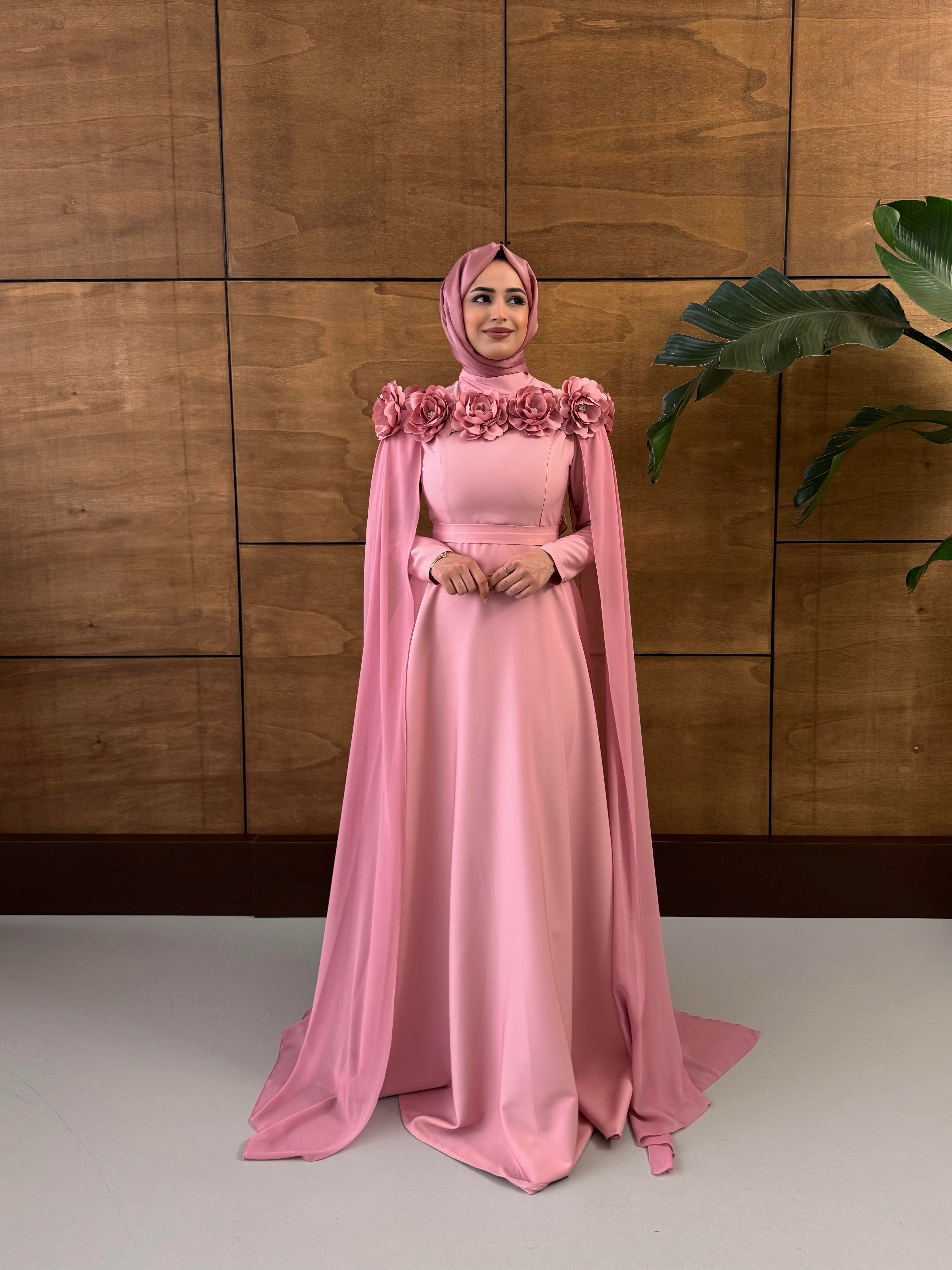BEYHAN BUTİKGüllü Abiye Pudra