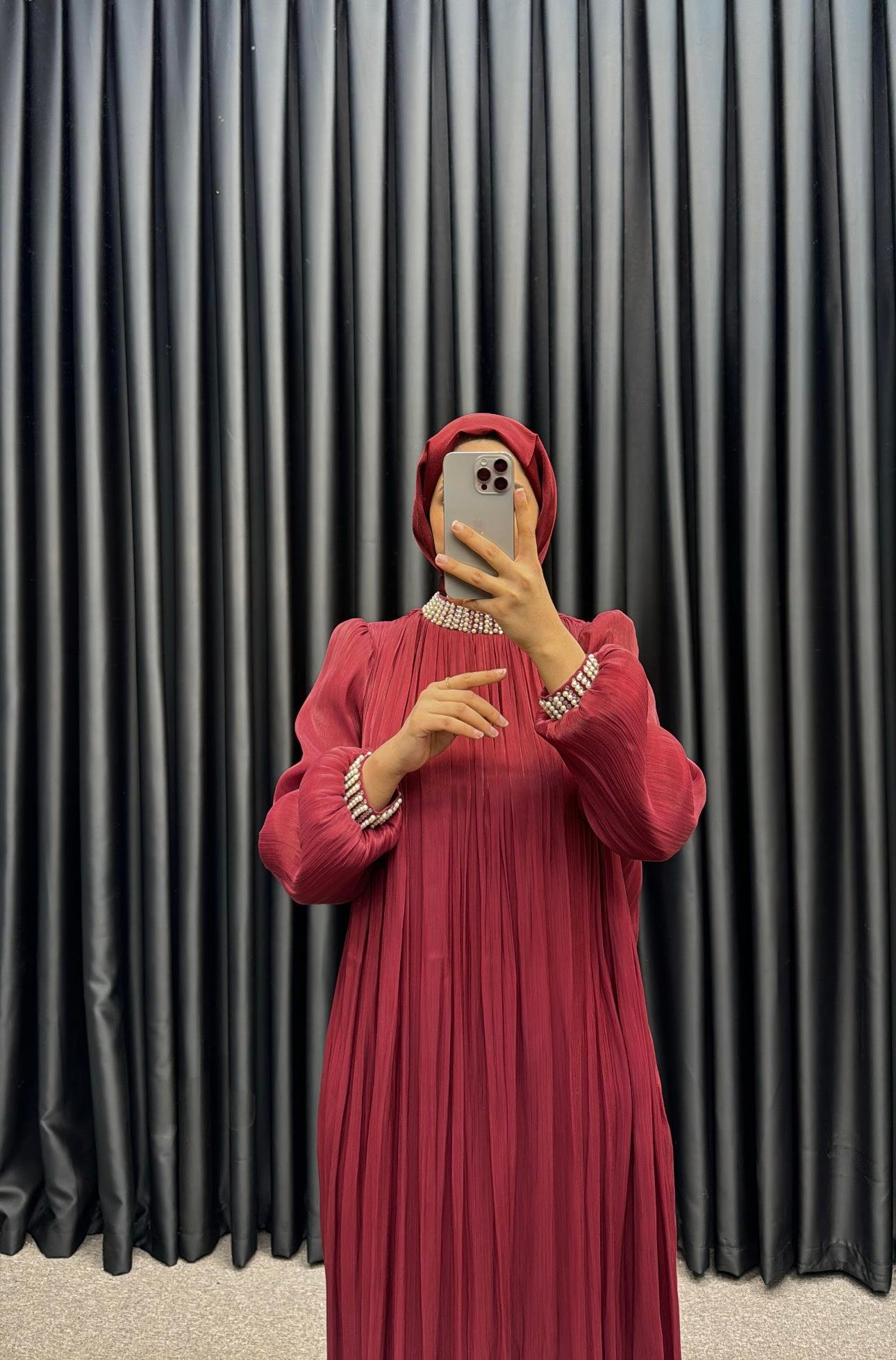 BEYHAN BUTİKİnci Abiye Bordo