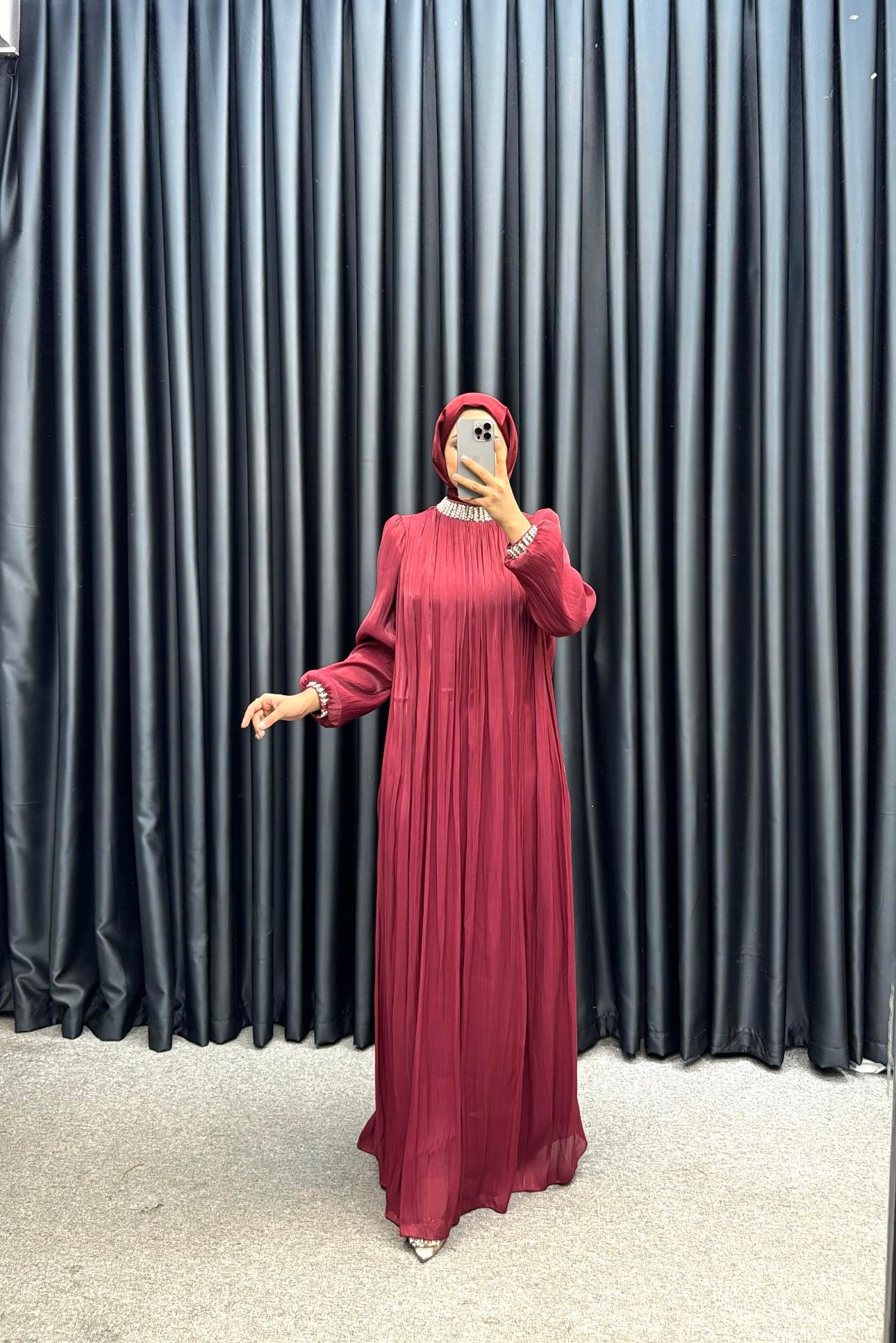 BEYHAN BUTİKİnci Abiye Bordo