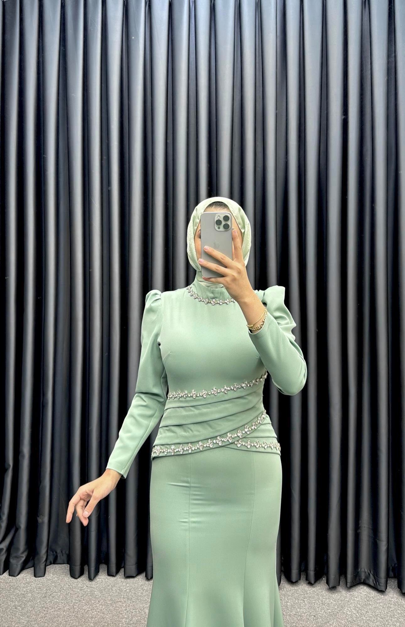 BEYHAN BUTİKLenora Abiye Mint Yeşil