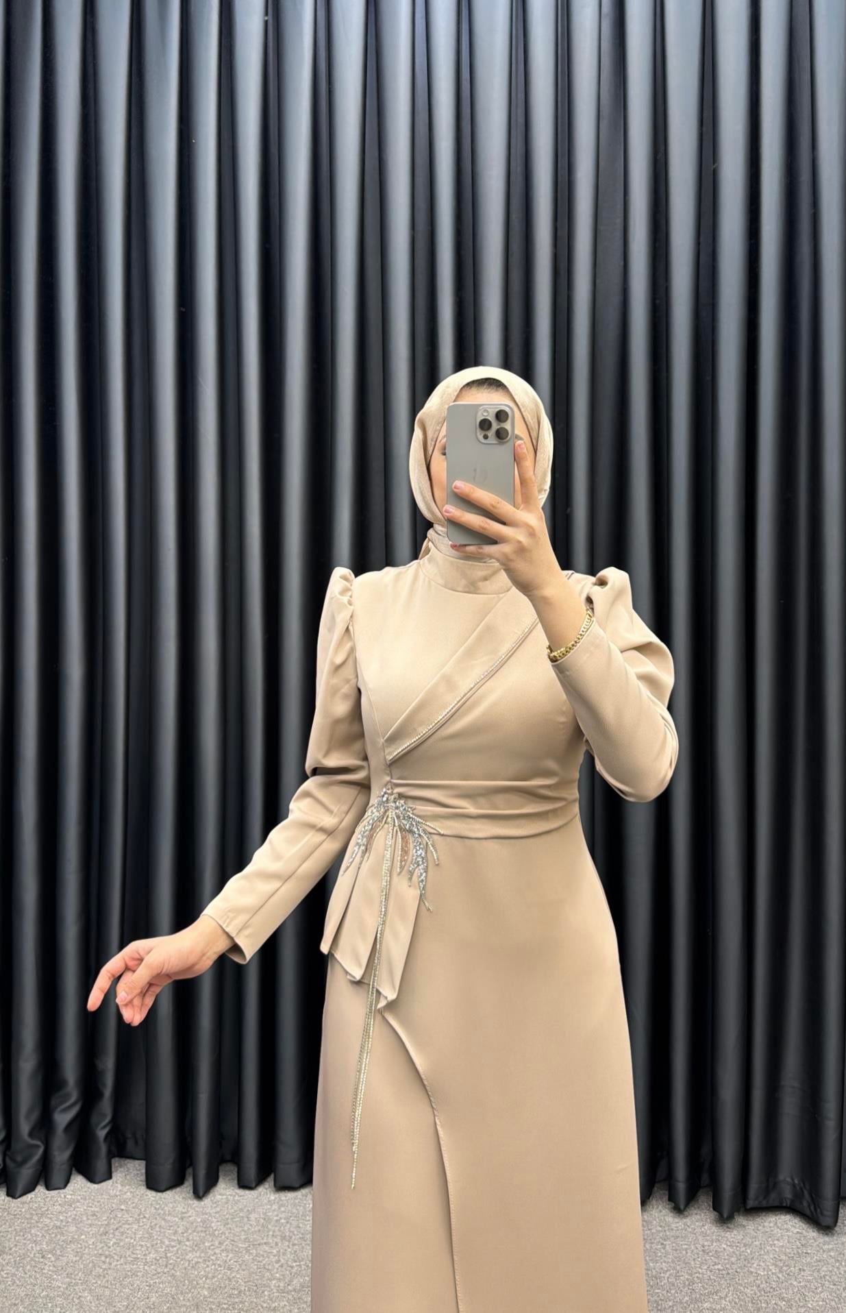 BEYHAN BUTİKMila Abiye Bej