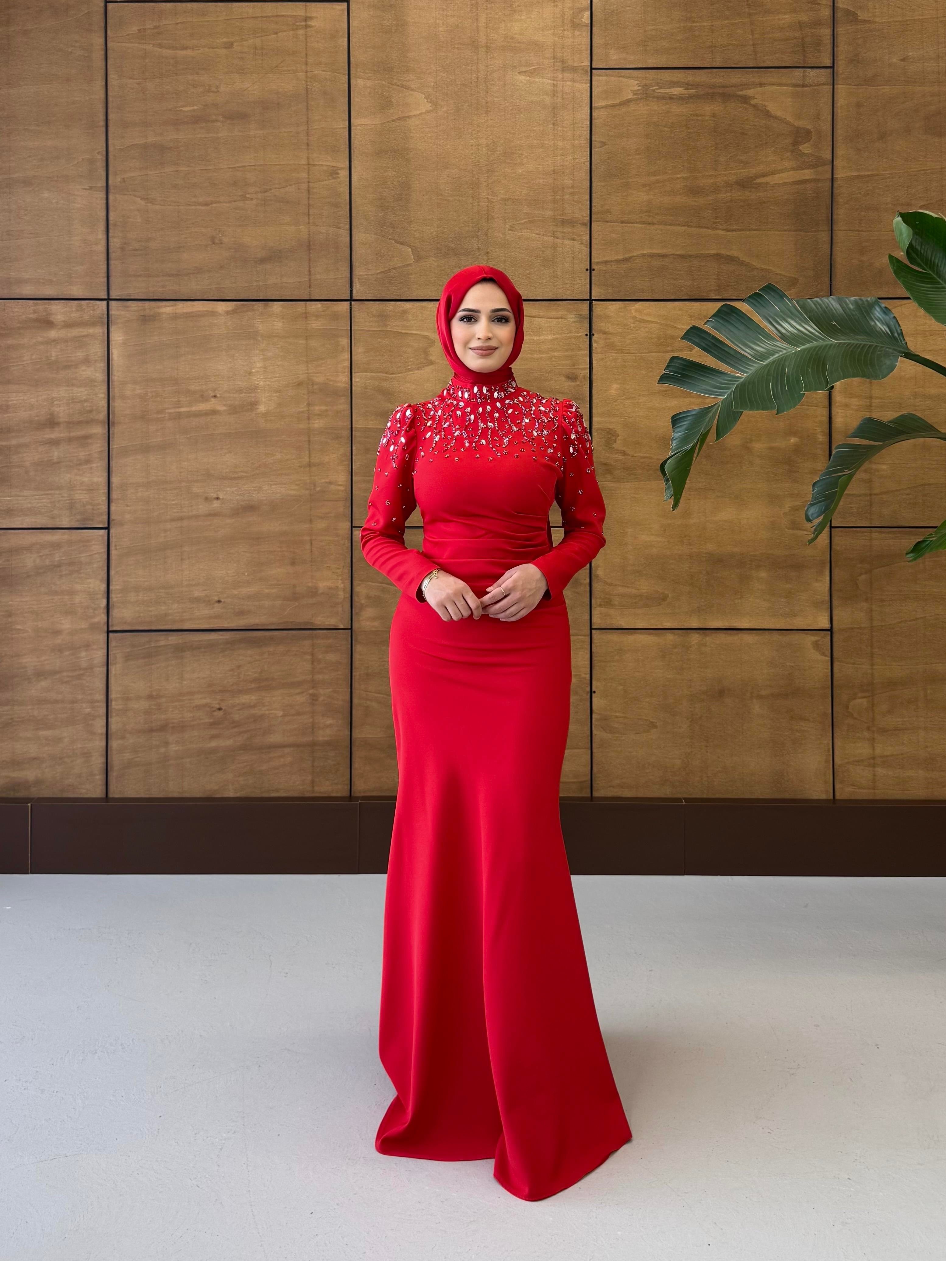 BEYHAN BUTİKNarin Abiye Kırmızı