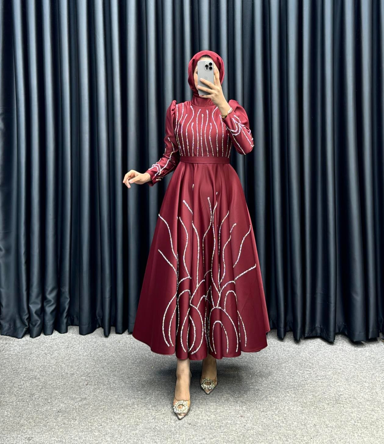 Perla Abiye Bordo