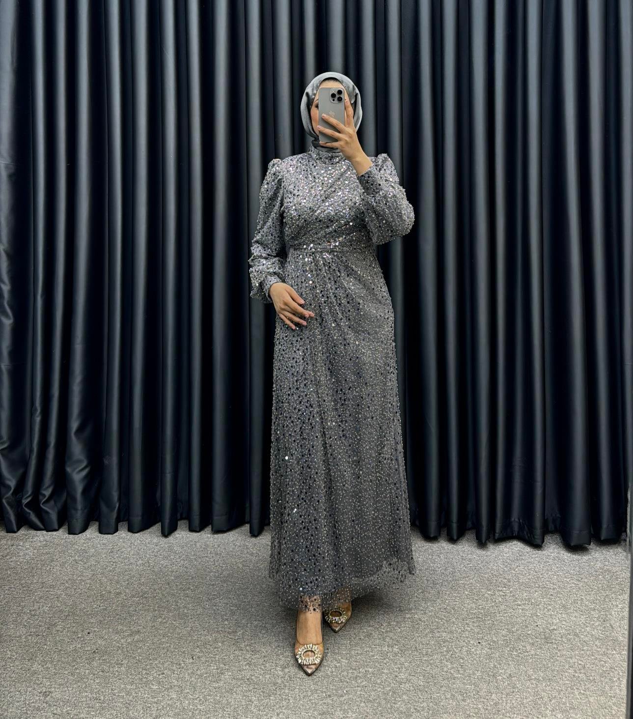 Pırıl Abiye Gri