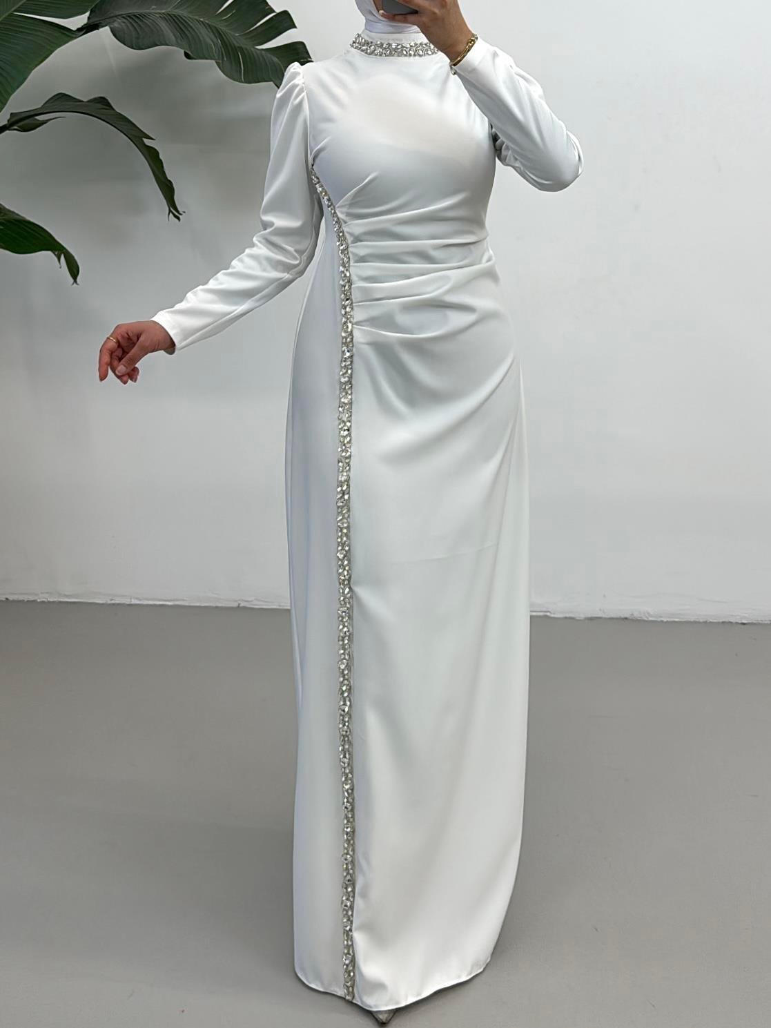 BEYHAN BUTİKSafir Abiye Beyaz