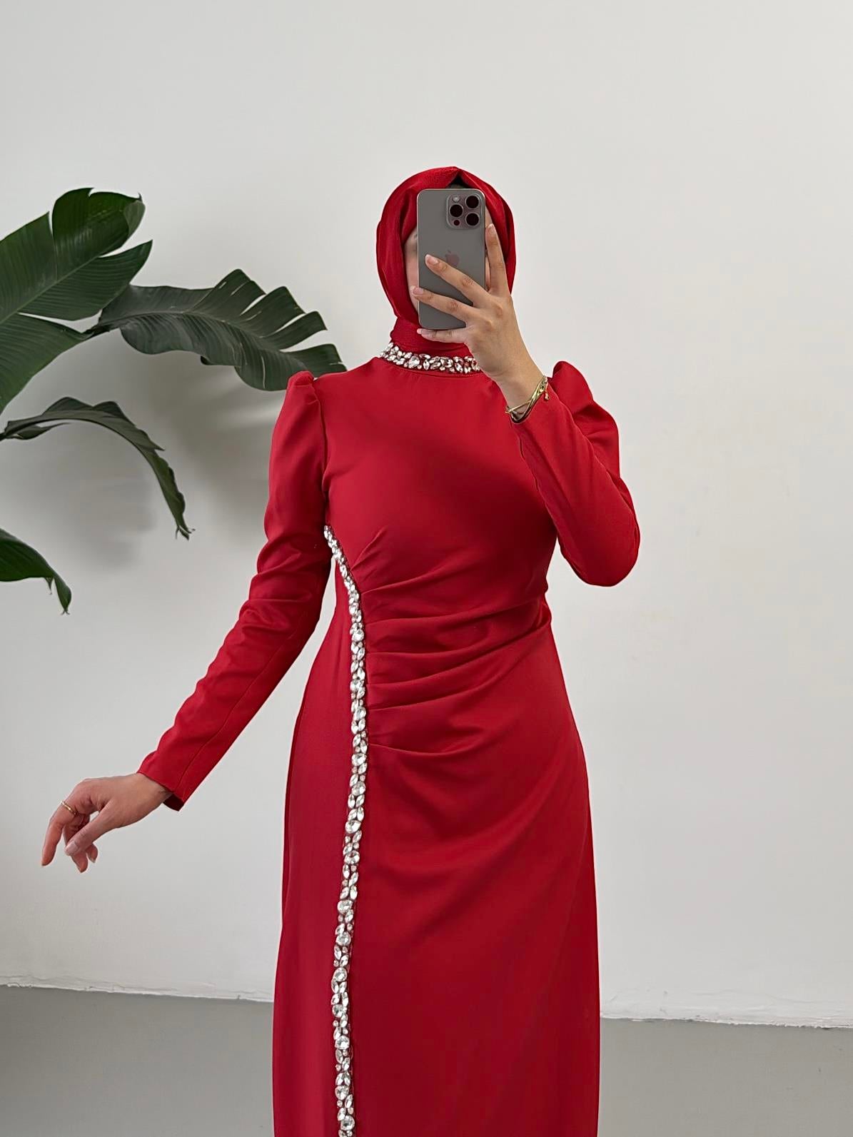 BEYHAN BUTİKSafir Abiye Kırmızı