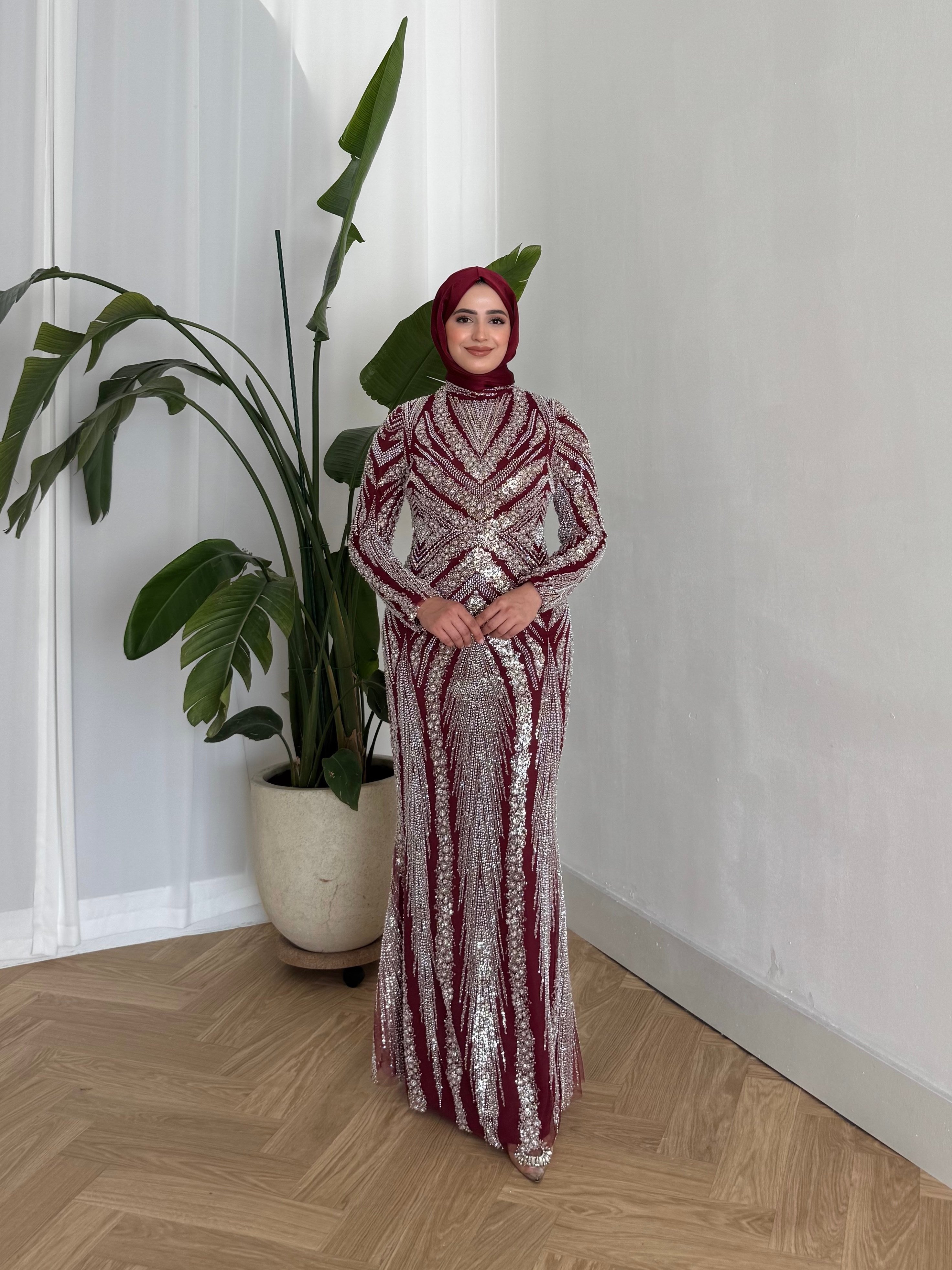 BEYHAN BUTİKSevgi Abiye Bordo