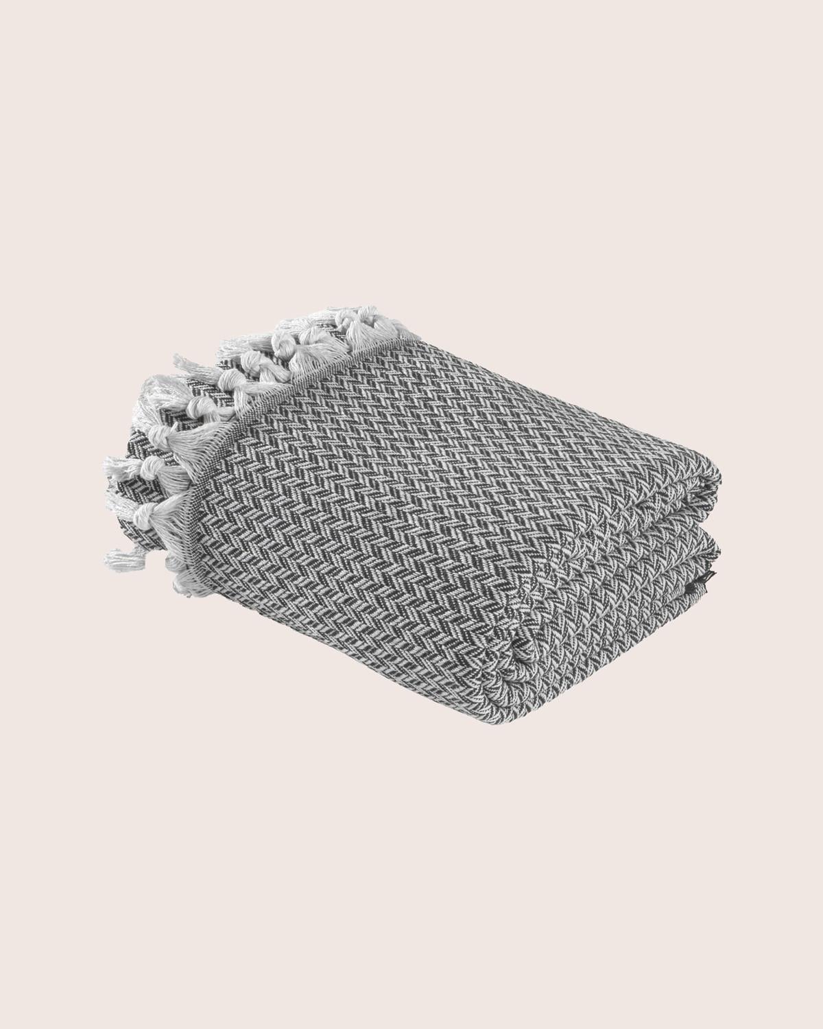 Çift Kişilik Geometrik Desen Çok Amaçlı Pike / Gri