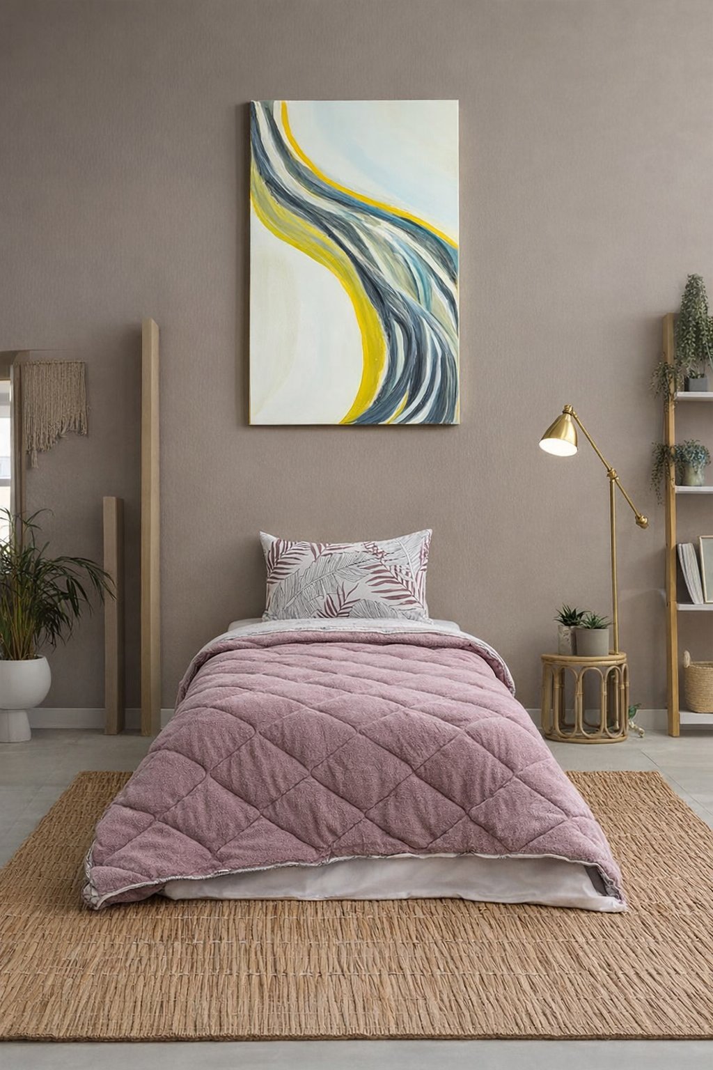 Flora Tek Kişilik Welsoft Yorgan Seti / 155x215 Cm