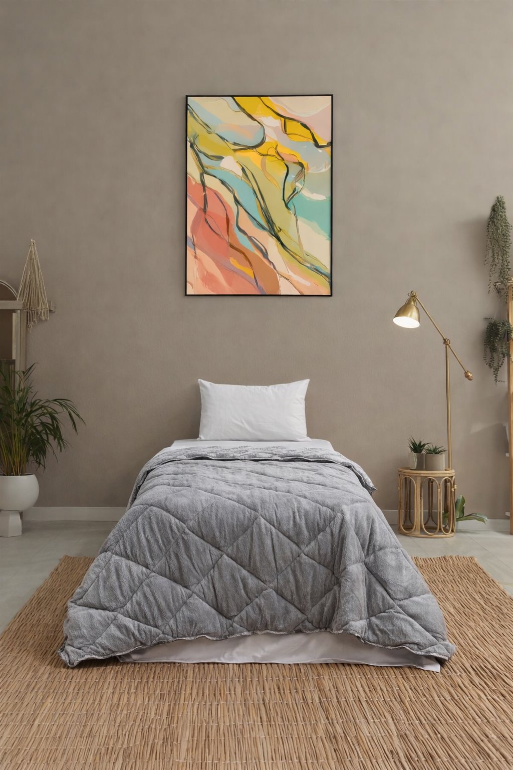 Grid Tek Kişilik Welsoft Yorgan Seti / 155x215 Cm
