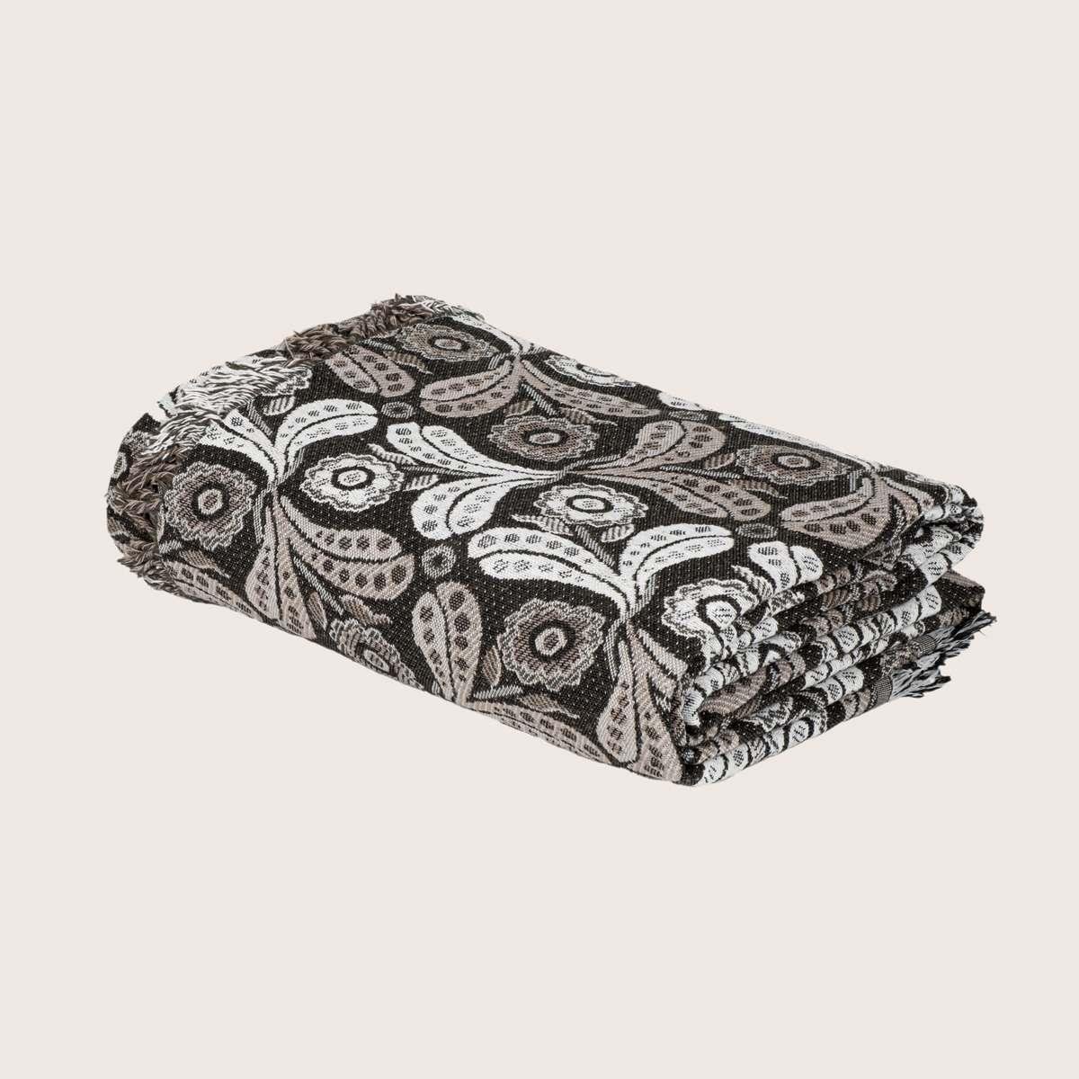 Jakarlı Pamuk Vintage Çok Amaçlı Koltuk Örtüsü 180x220