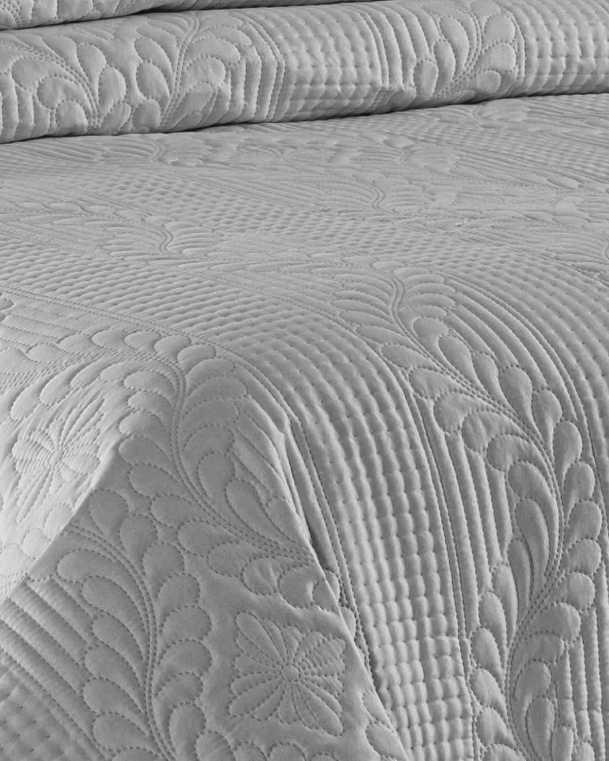 Jumbo Soft Çift Taraflı Çift Kişilik Yatak Örtüsü 3 Parça / Gri