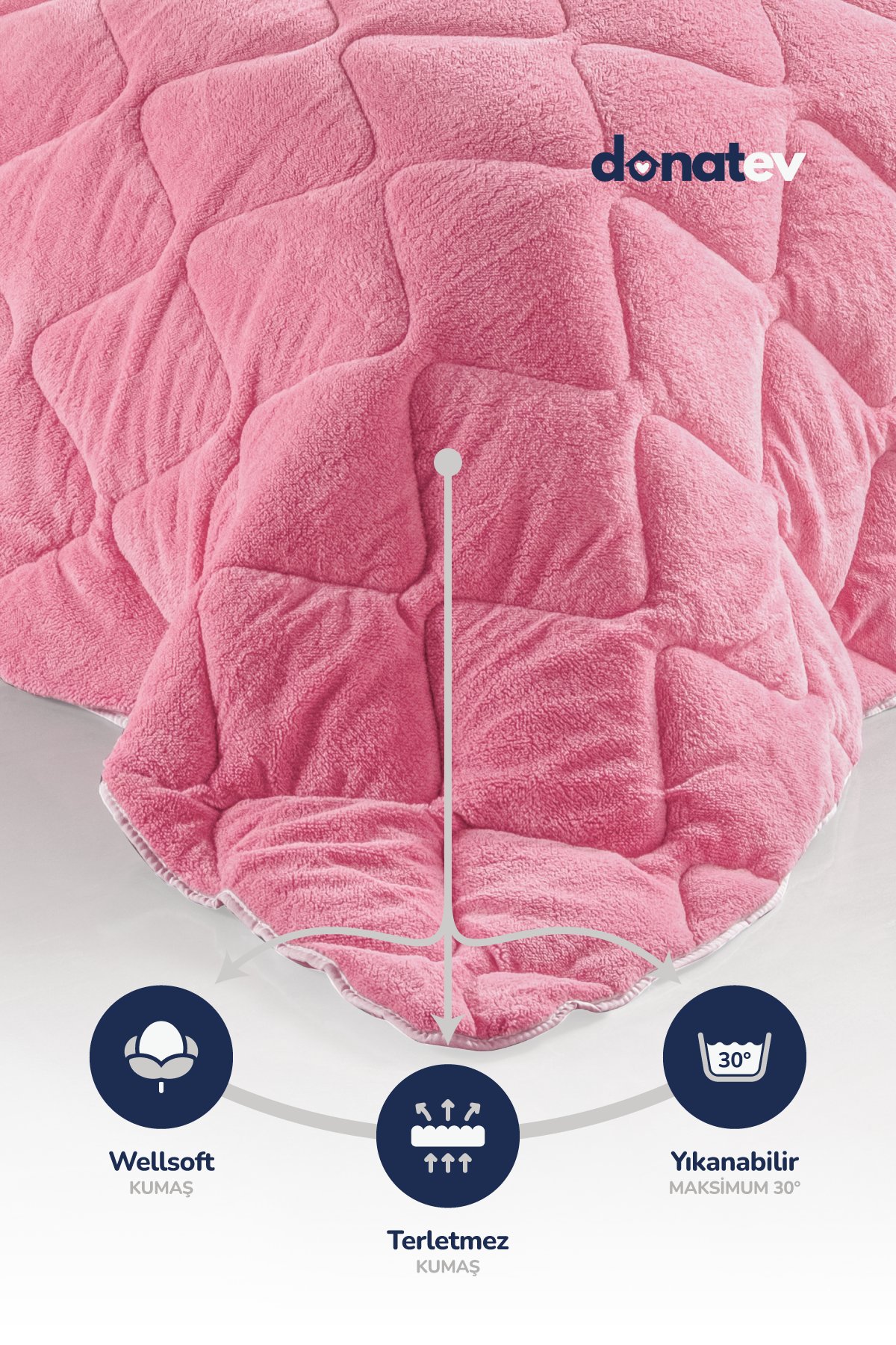 Tek Kişilik Wellsoft Pembe Yorgan Seti /155x215cm