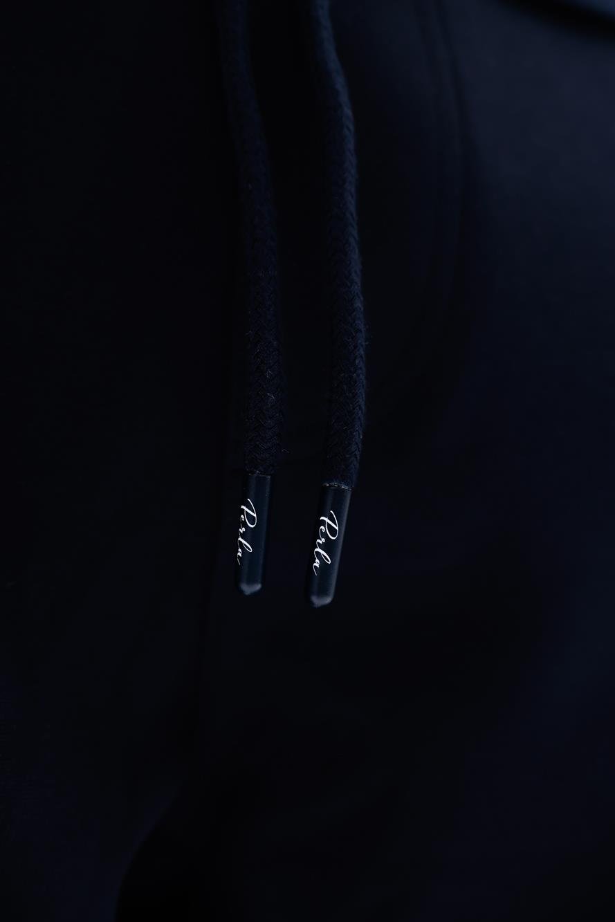 Çelik İnterlok Kumaşlı Premium Garnili Slim Fit Erkek Lacivert Şort 