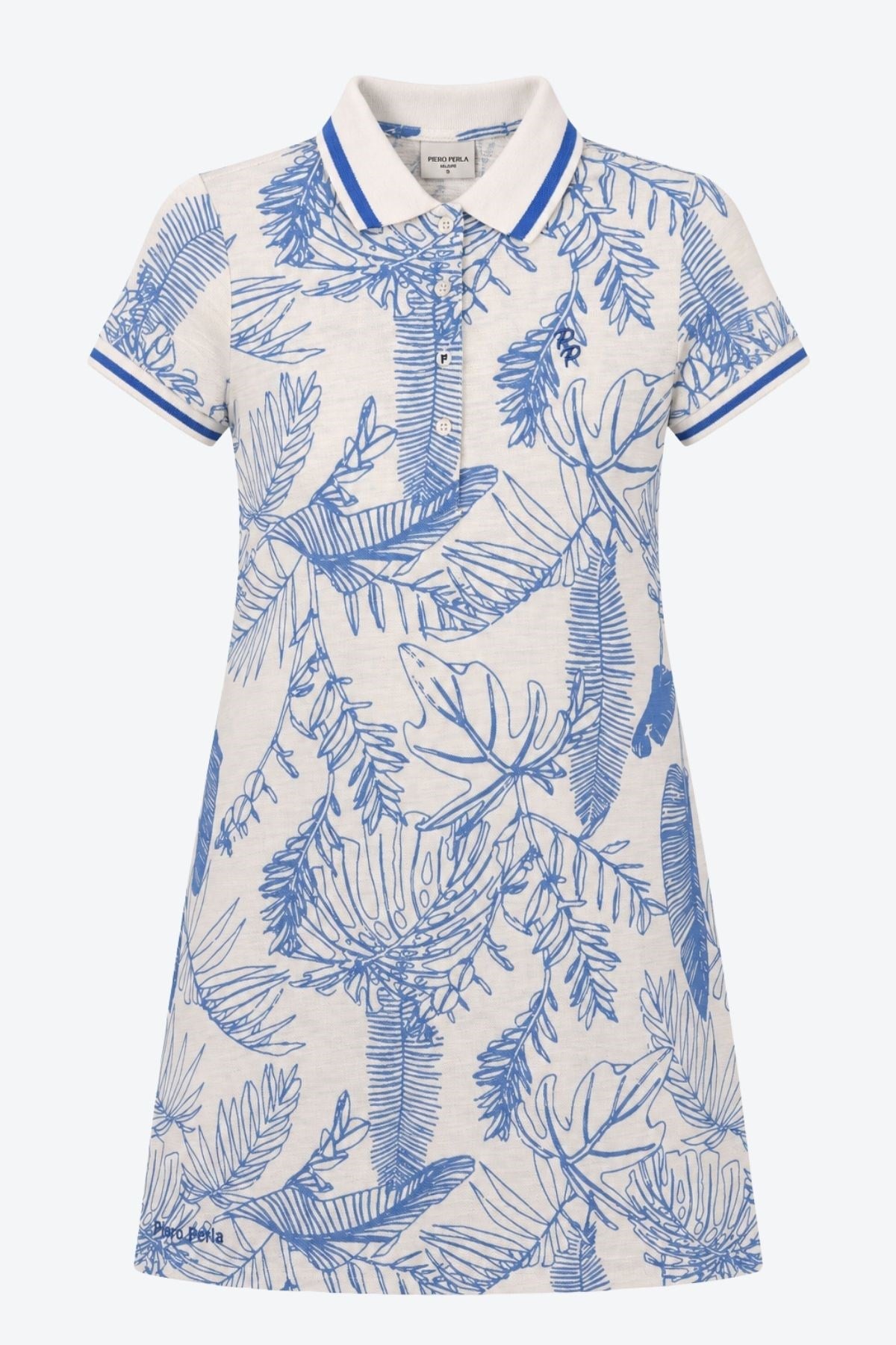 Desen Detaylı Slim Fit Kadın Polo Yaka Elbise