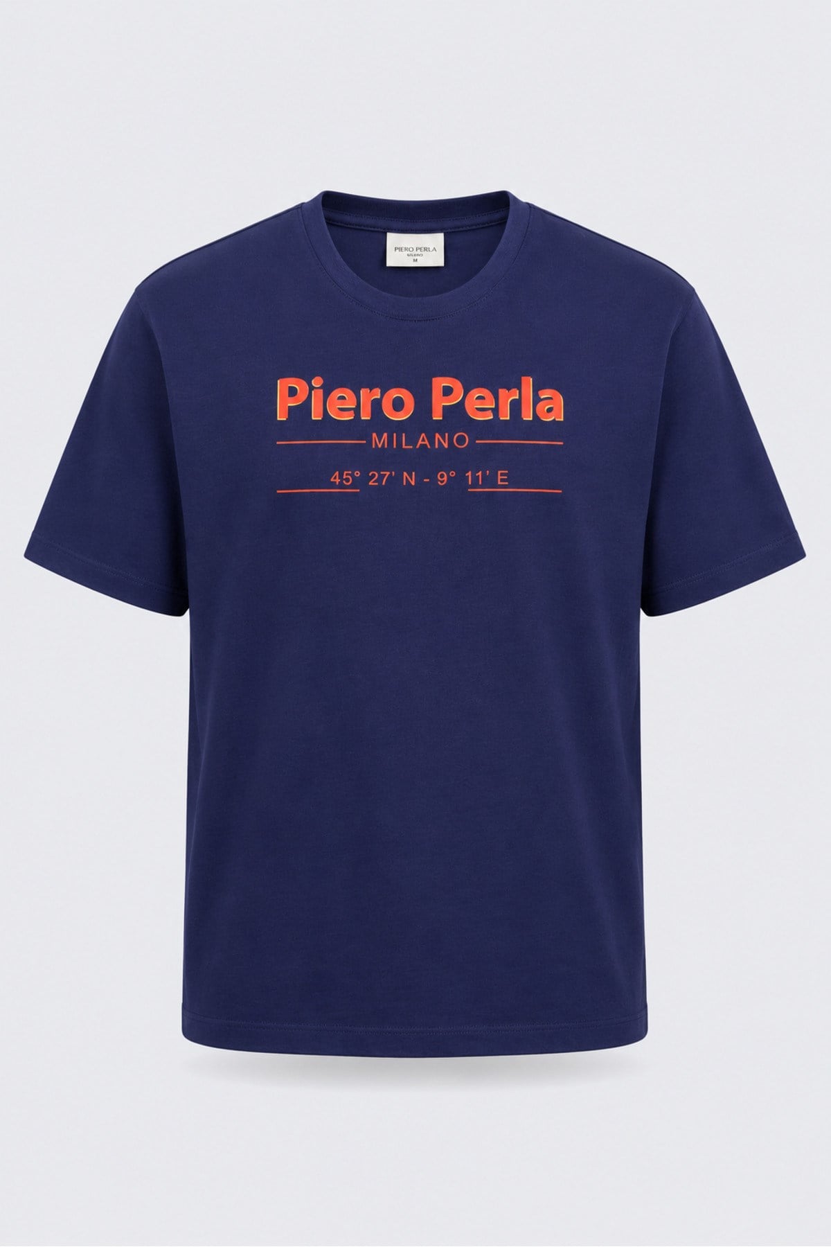 Erkek Bisiklet Yaka Milano Koordinat Baskı Detaylı Oversize Fit T-Shirt