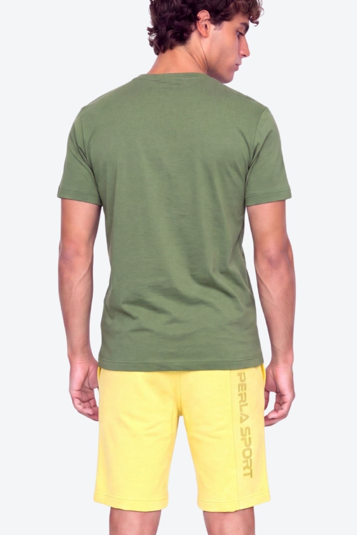 Erkek Bisiklet Yaka Yüksek Baskı Detaylı Regular Fit T-Shirt