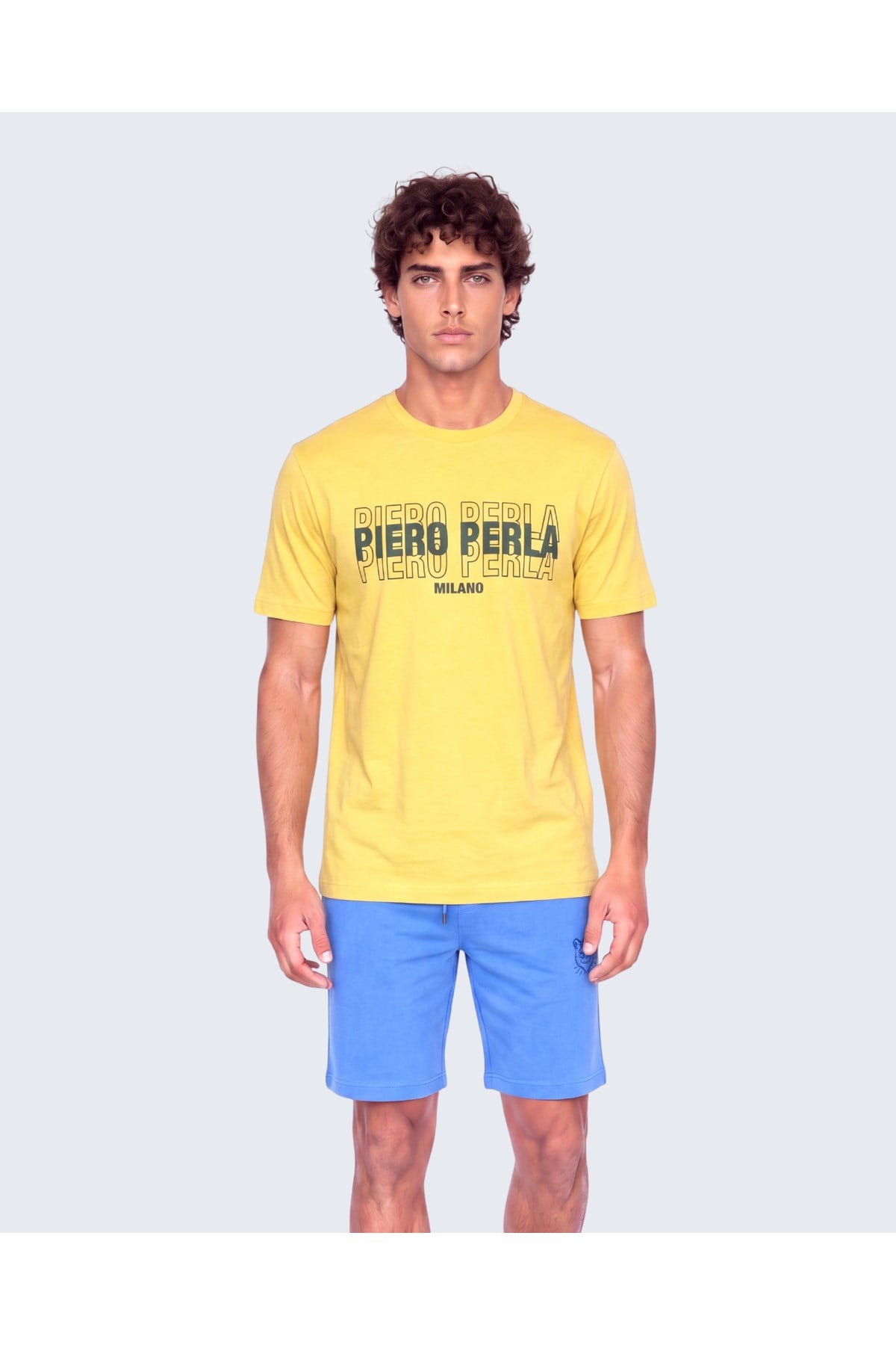 Erkek Bisiklet Yaka Yüksek Baskı Detaylı Regular Fit T-Shirt