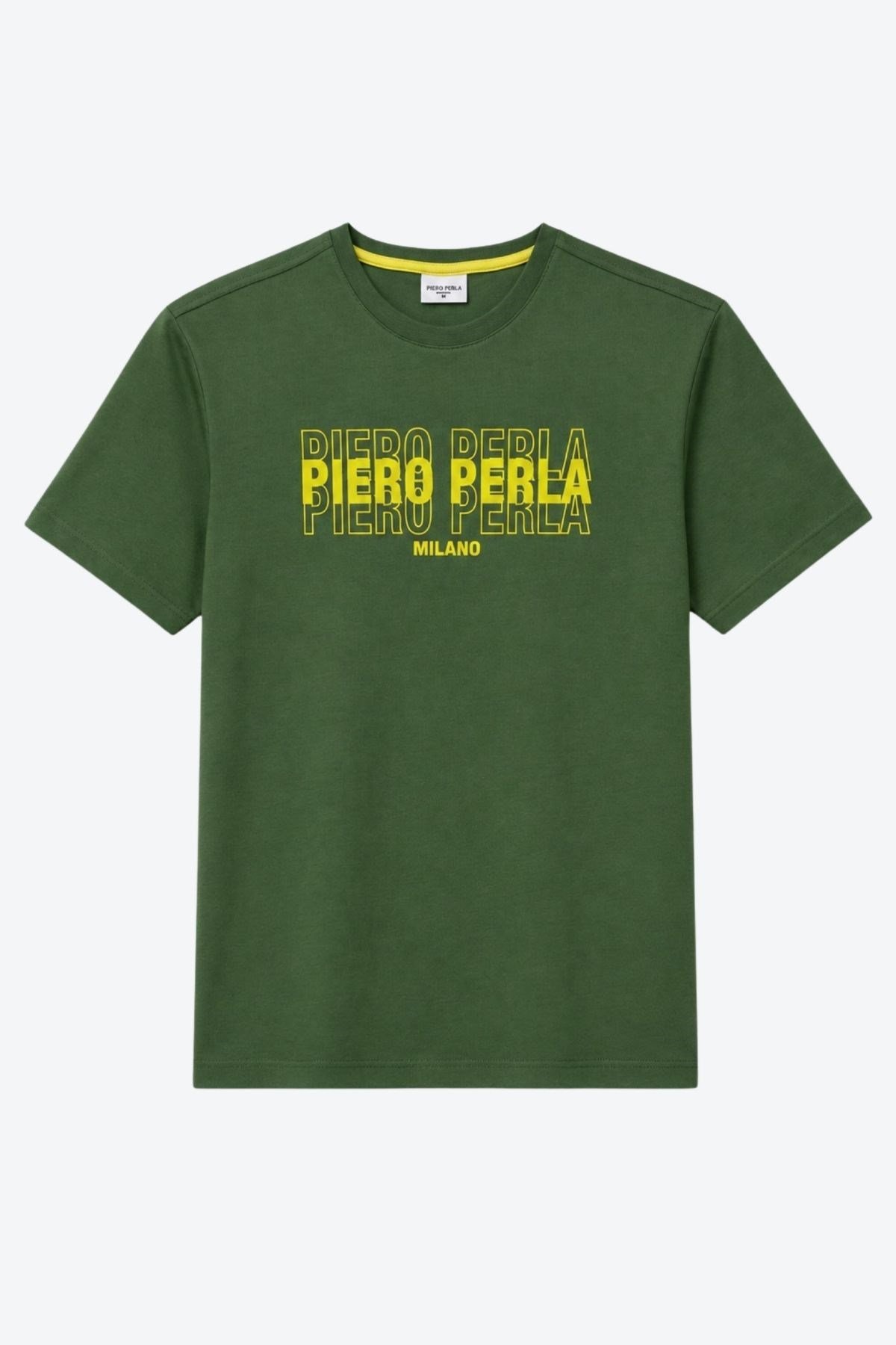 Erkek Bisiklet Yaka Yüksek Baskı Detaylı Regular Fit T-Shirt