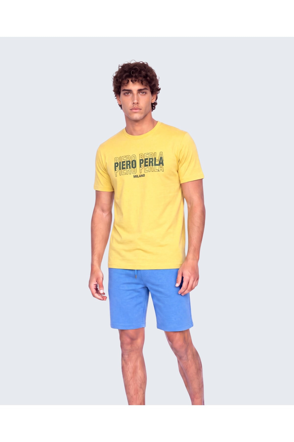 Erkek Bisiklet Yaka Yüksek Baskı Detaylı Regular Fit T-Shirt