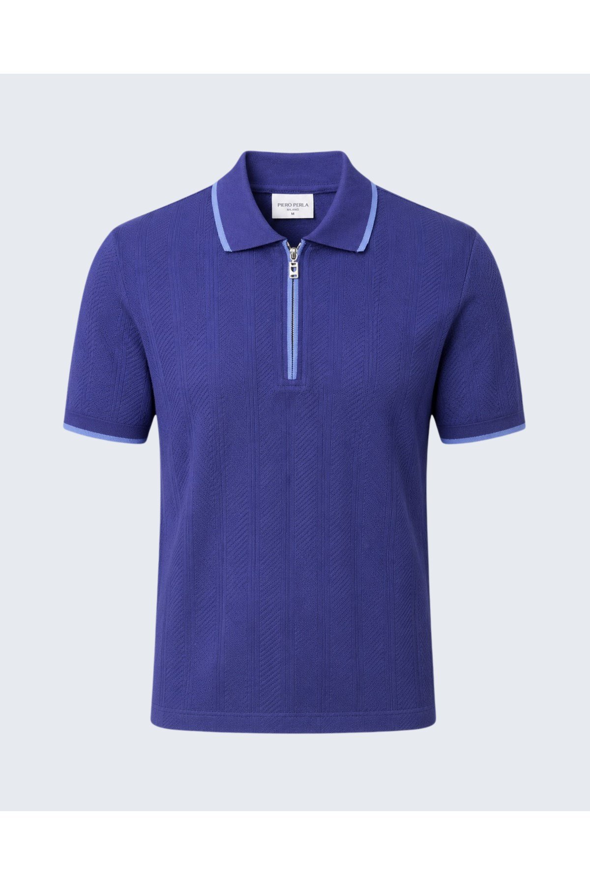 Erkek Fermuar Detaylı Slim Fit Polo Yaka T-Shirt