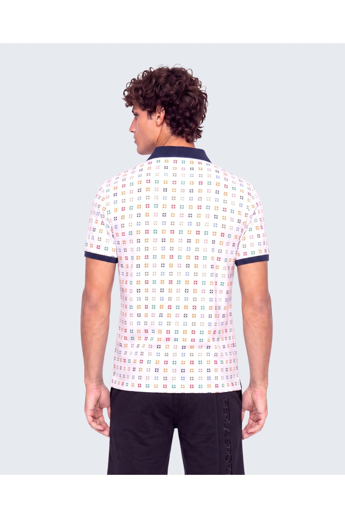 Erkek Metraj Baskı Detaylı Slim Fit Polo Yaka T-Shirt