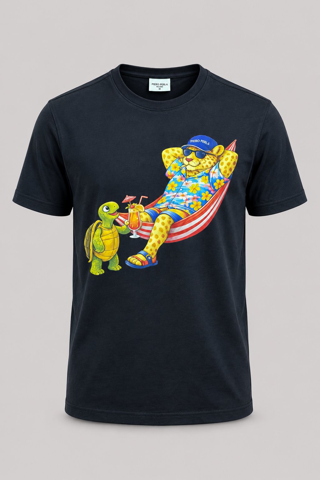 Jaguar Baskı Detaylı Bisiklet Yaka Regular Fit Erkek Siyah T-Shirt